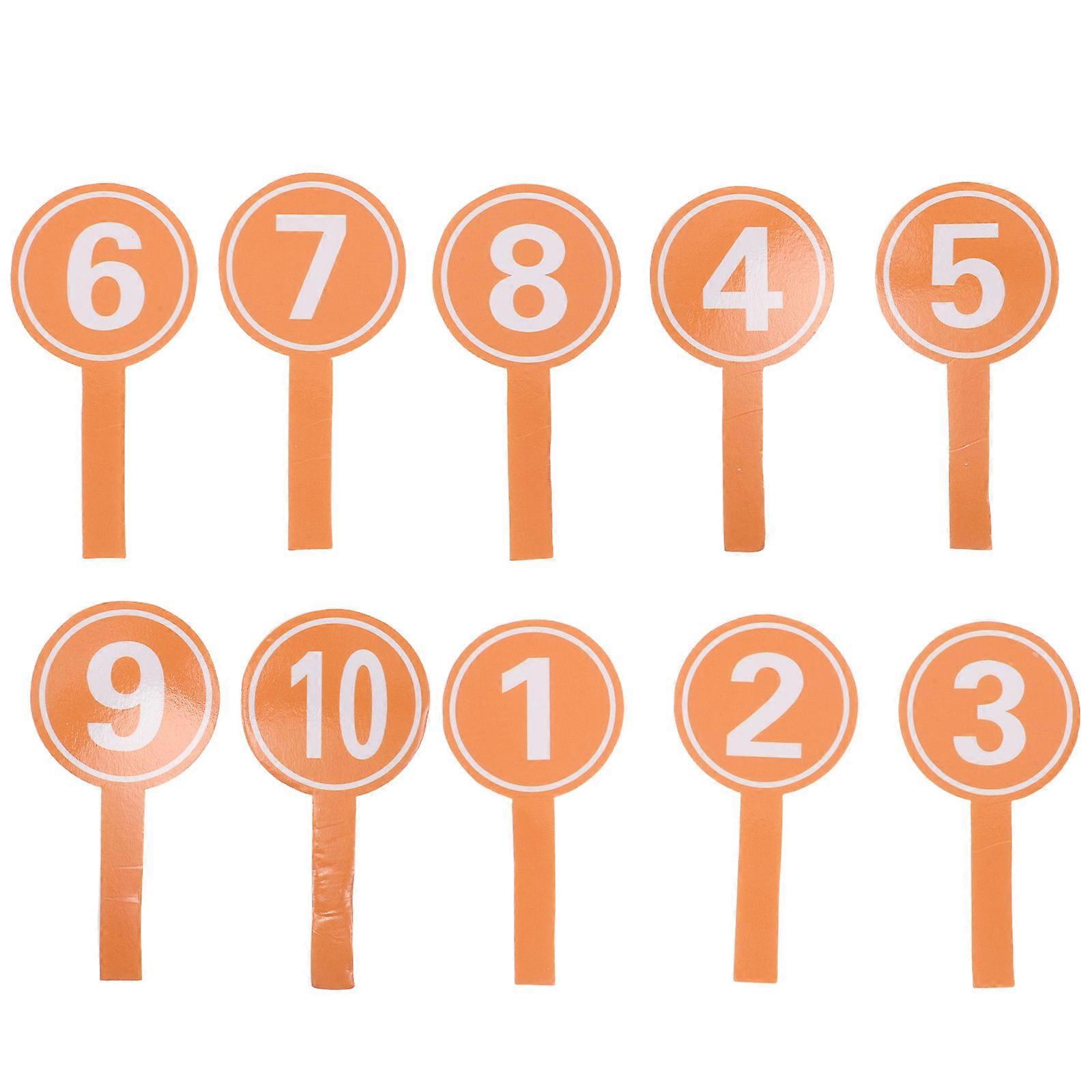 Orange Handheld Score Paddles for Voting 30Pcs Numbered Foam Boards