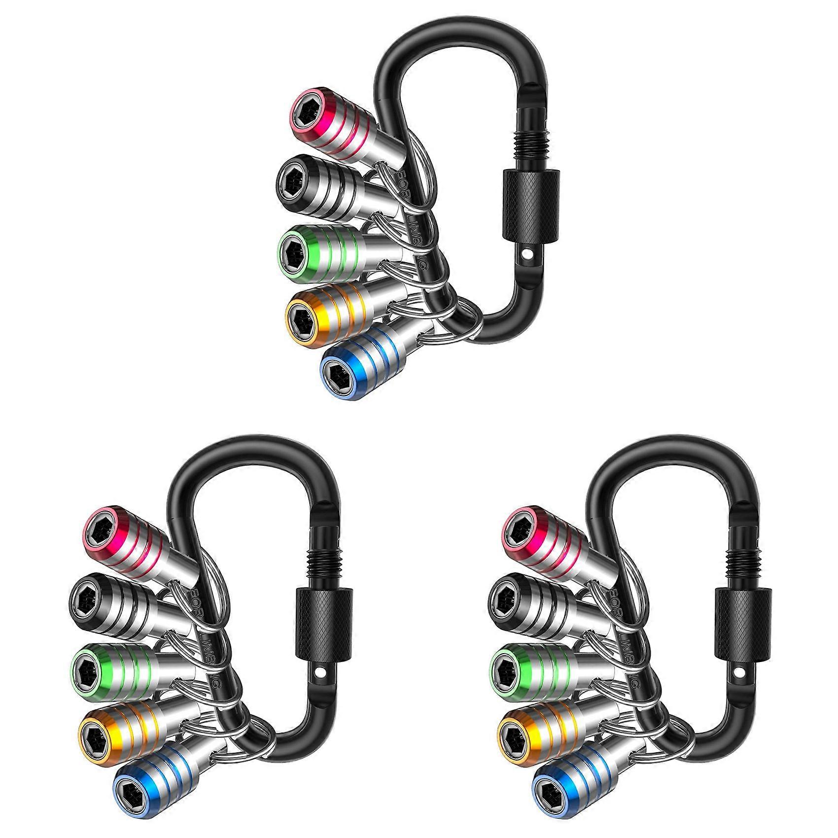 Bit Holder Keychain, 15Pcs 1/4 Hex Shank Impact Drill Bit Keychain Quick Change Connect Holder Drill Screw Adapter