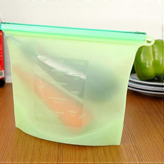 Silicone food storage bags for vegetables and fruits, refrigerated self-sealing bags, and frozen food storage bags