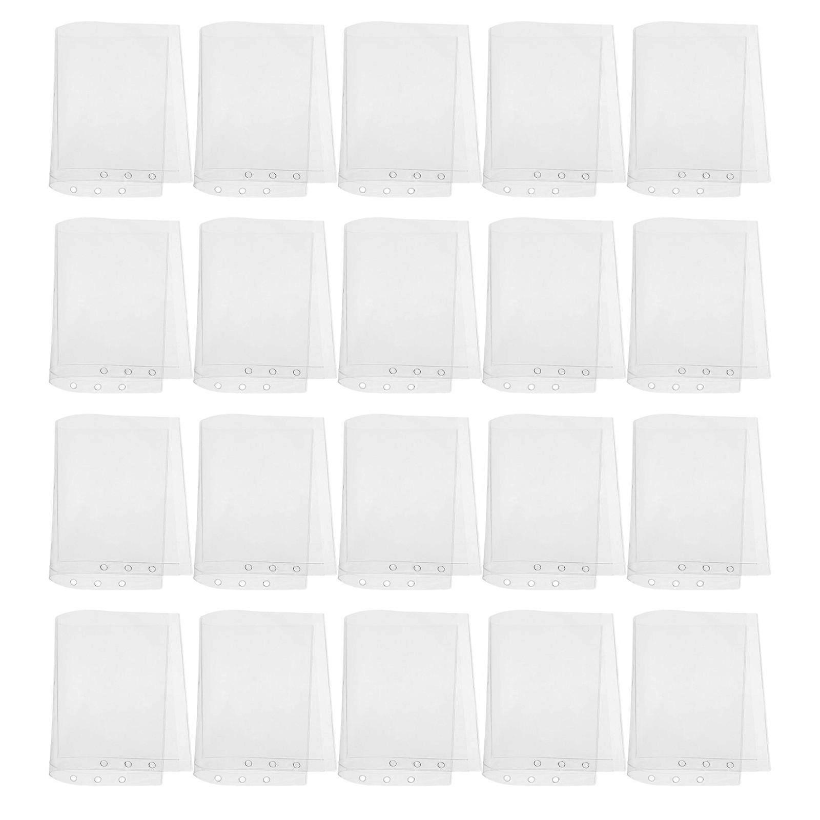 PVC Binder Pocket Transparent Document Organizer for Office 80Pcs