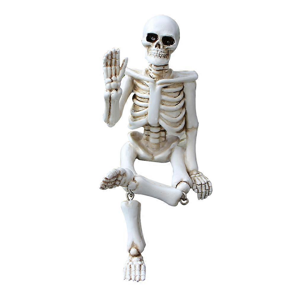 Beige Resin Skeleton Statue Skeleton Decoration for Home