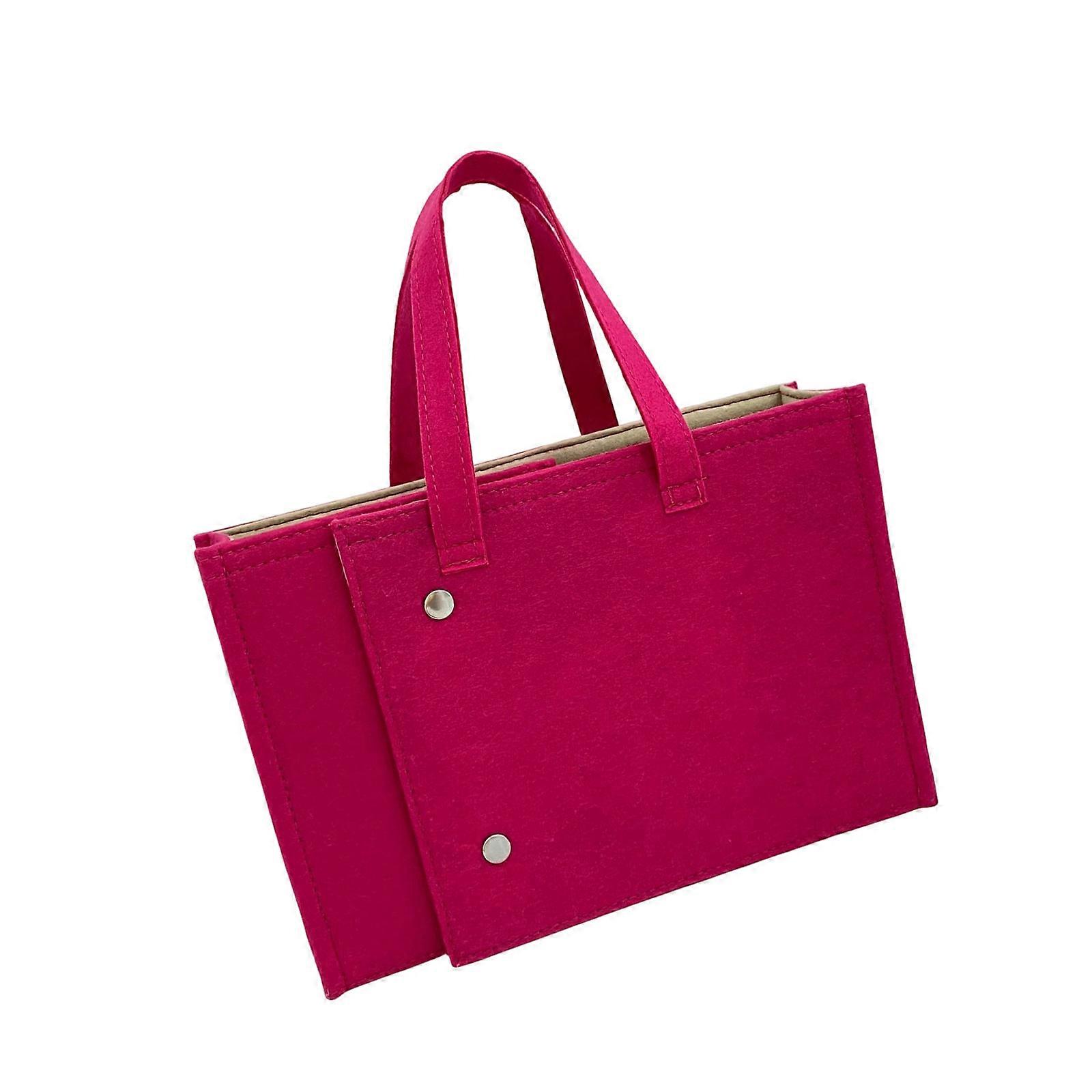 Foldable File Bag Large Capacity For Documents Books Daily Essential Space Saving Design For Small Homes And Travel  Rose Red