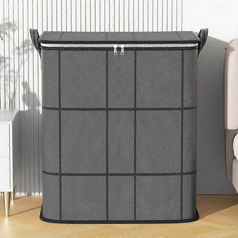 Folding wardrobe storage bag, large capacity storage box, household double zipper with handle for clothing sorting bag