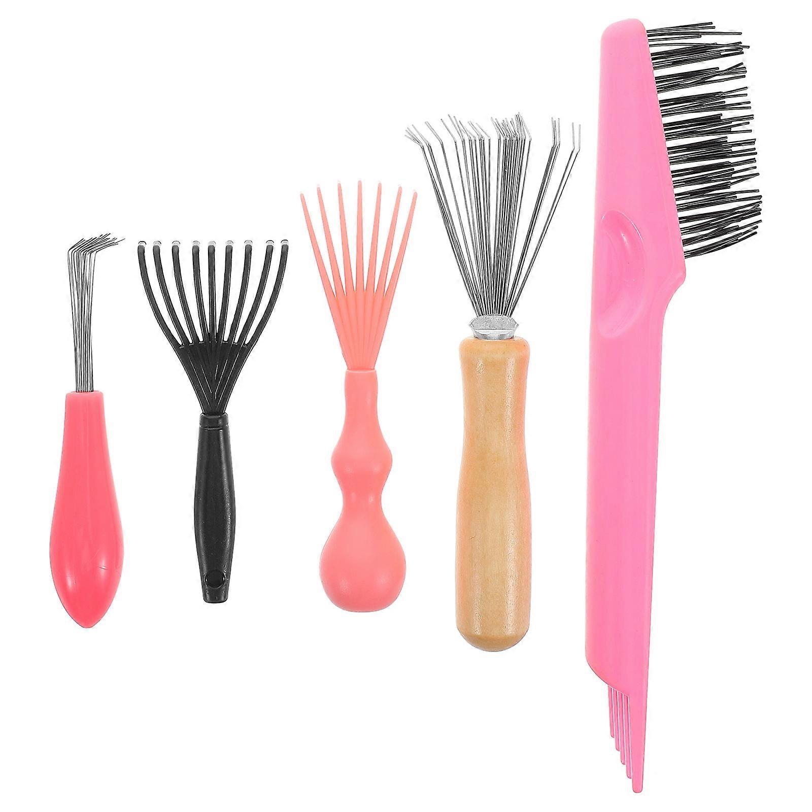 Comb Cleaner 5Pcs Tool Set for Home Use Cleaning Fine Tooth Combs