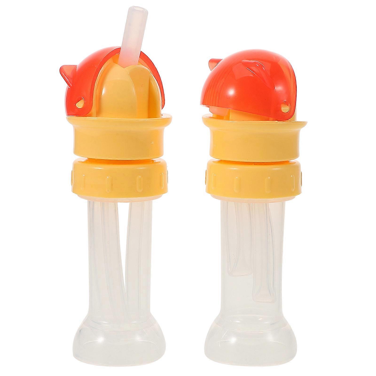 Red Straw Water Bottle Cap for Spill Proof Use 2Pcs Durable Lid