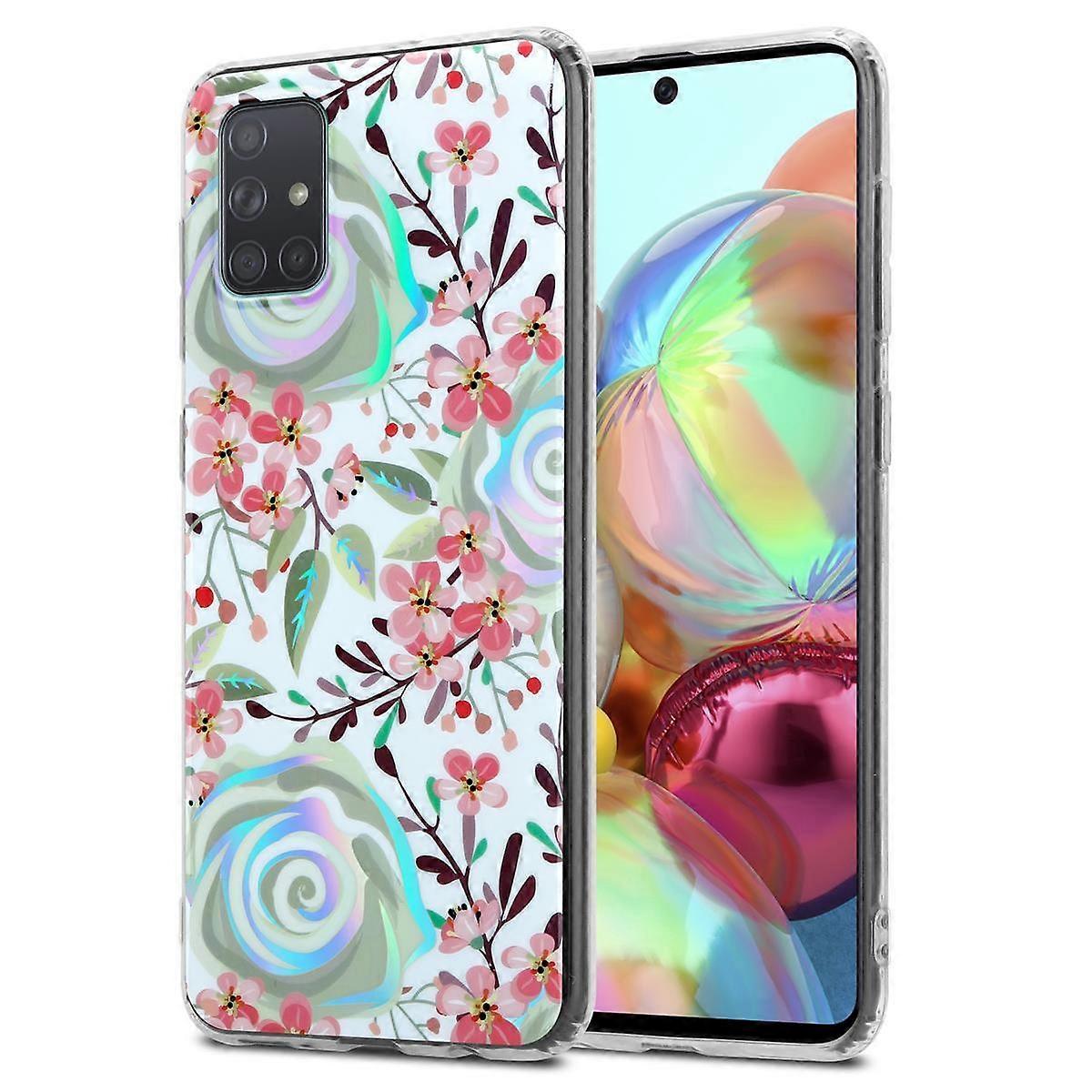 Samsung Galaxy A71 4G Case TPU - Flowers and Leaves Pattern