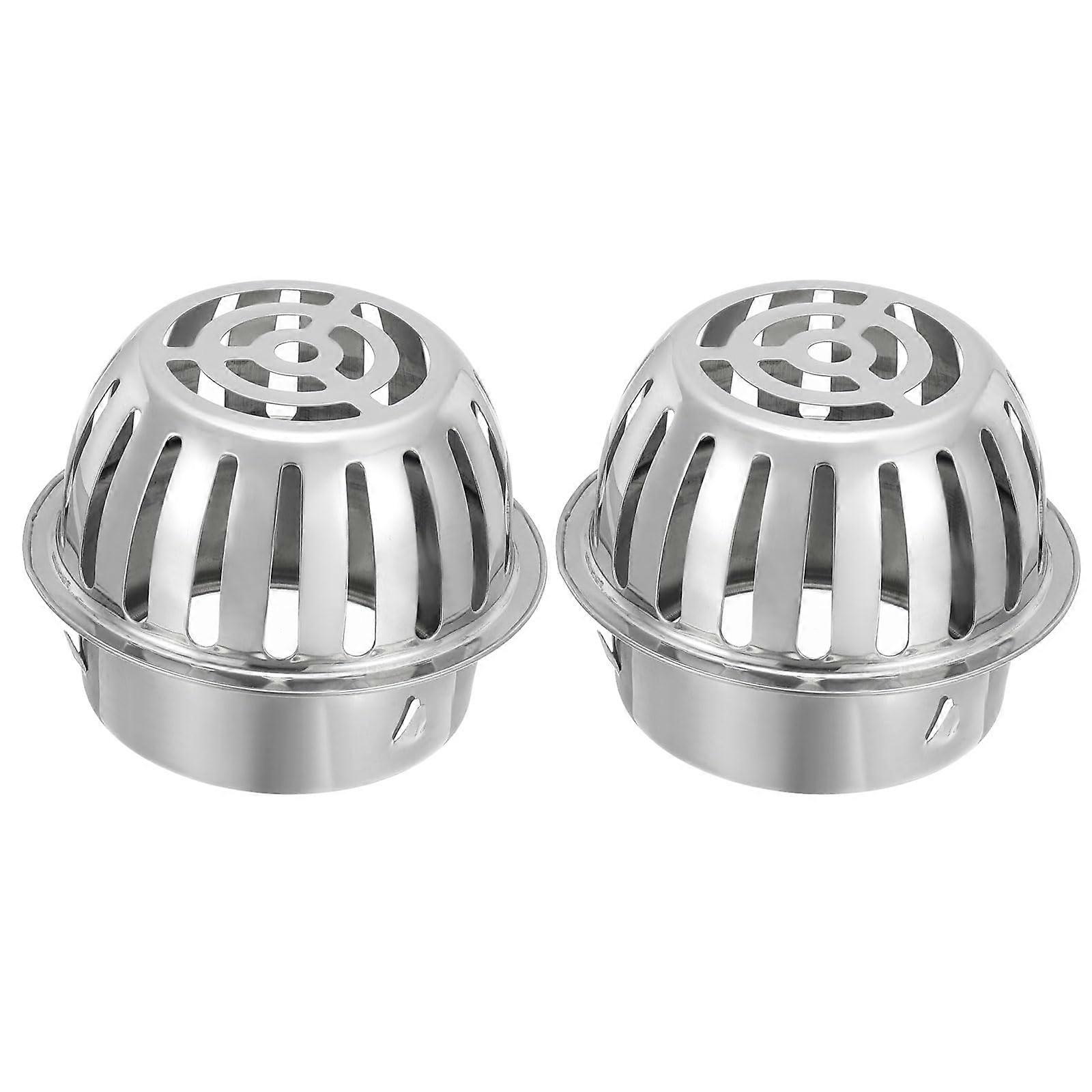 304 Stainless Steel Gutter Guards 4 Inch Downspout Strainer 2 Pack AntiClog Leaf Filter