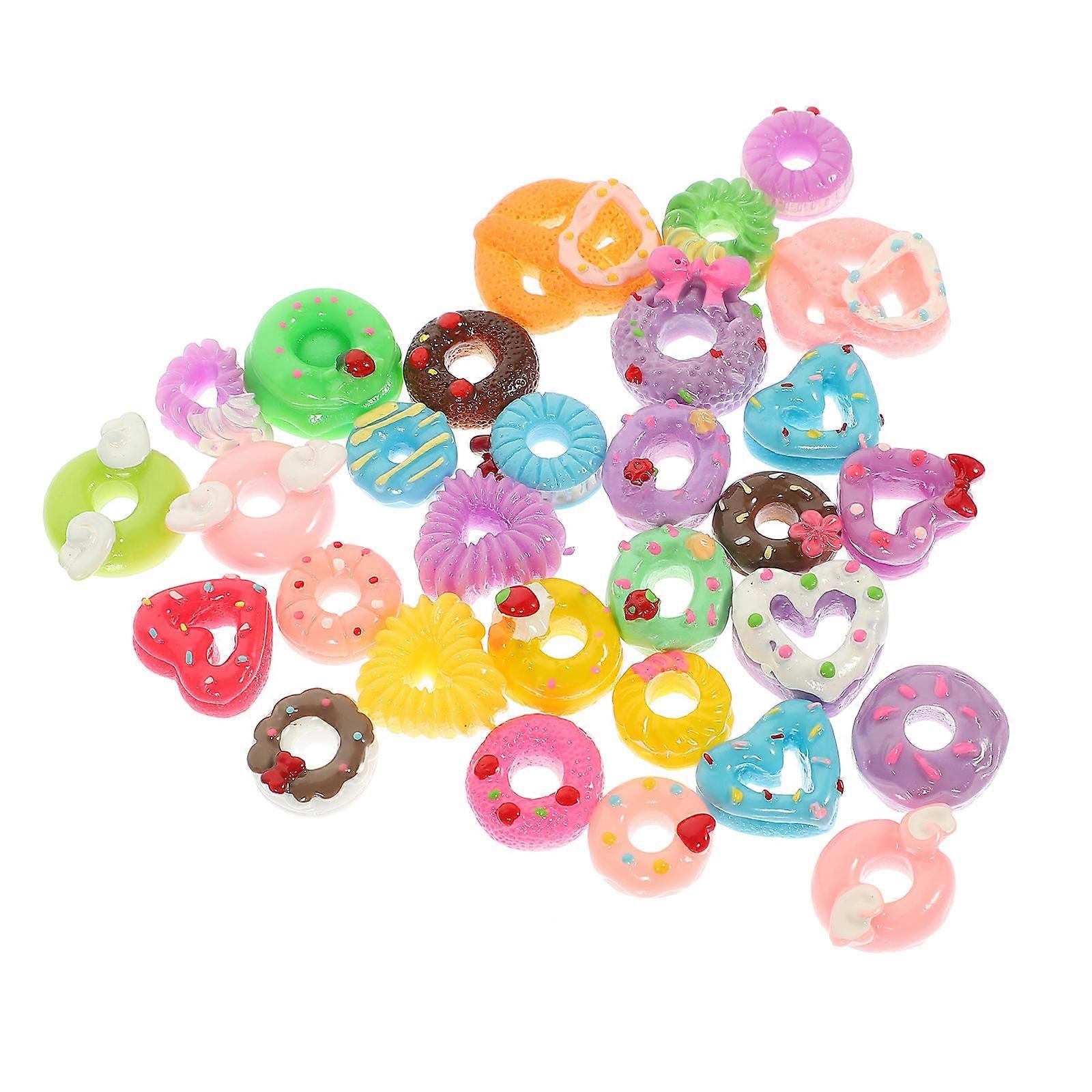 Creative Phone Shell Ornaments for DIY 120Pcs Mini Donut Case Decors