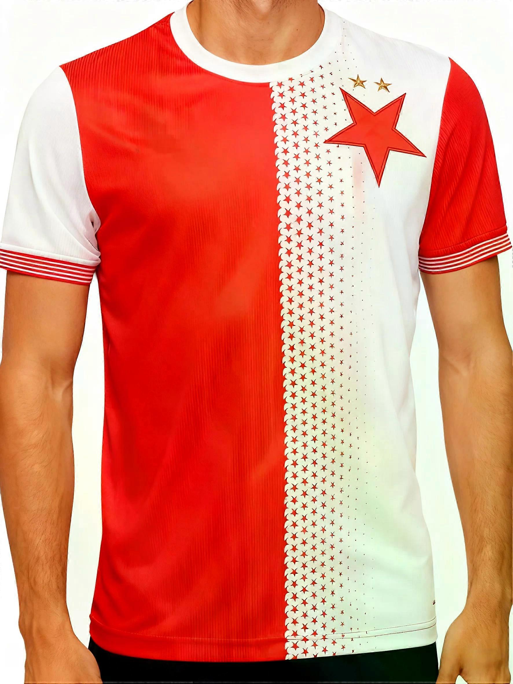 Prague Slavia Maillots de vente chaude, T-shirts de sport d��contract��s pour hommes et femmes, �� la mode et �� la mode pour adultes et enfants