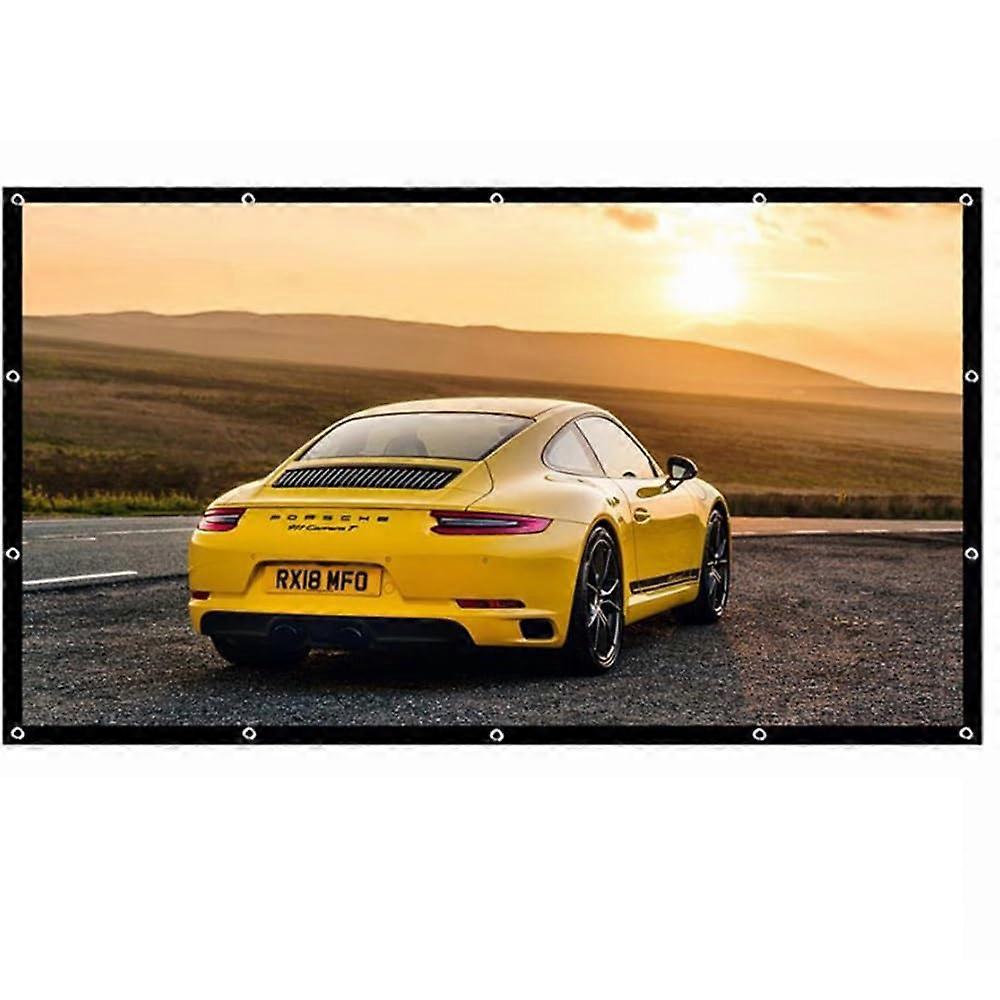 Outdoor Projector Screen 60/72/84/100/120/150 Inch 16:9 4K HD Portable Foldable AntiCrease Washable For Public Display