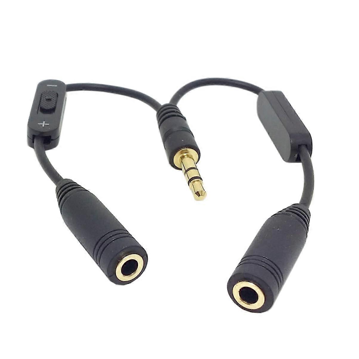 Headphone Microphone Splitter Adapter Gold Plated Y Splitter Female Compatible With Tablets And Mobile Phones