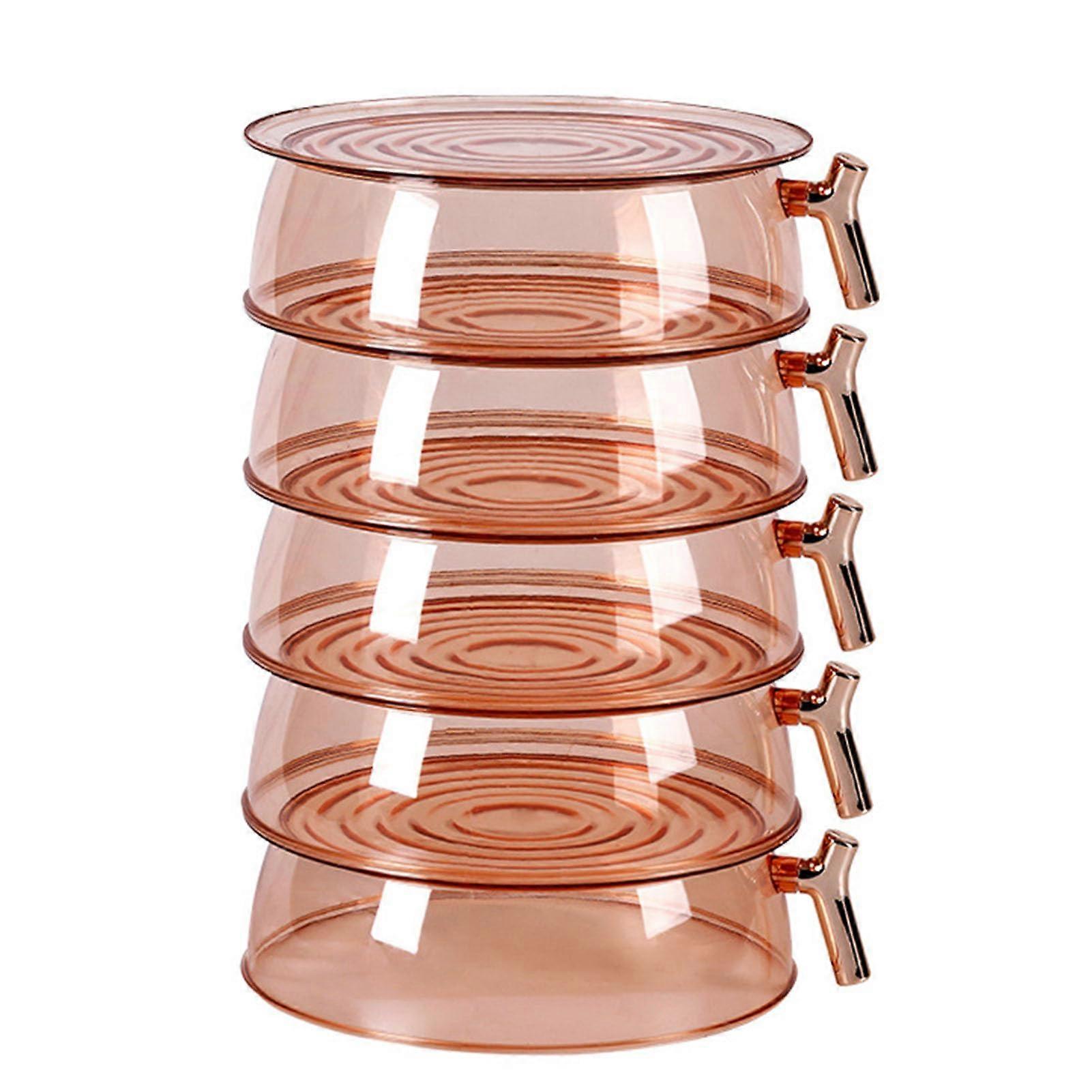 Microwave Food Cover 5 Layer Insulated Stackable Lid with Heat Retention and Clear Vented Design