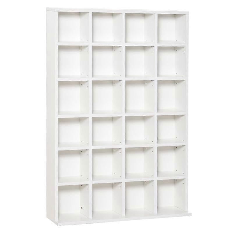 CD Storage Unit with Adjustable Shelves White