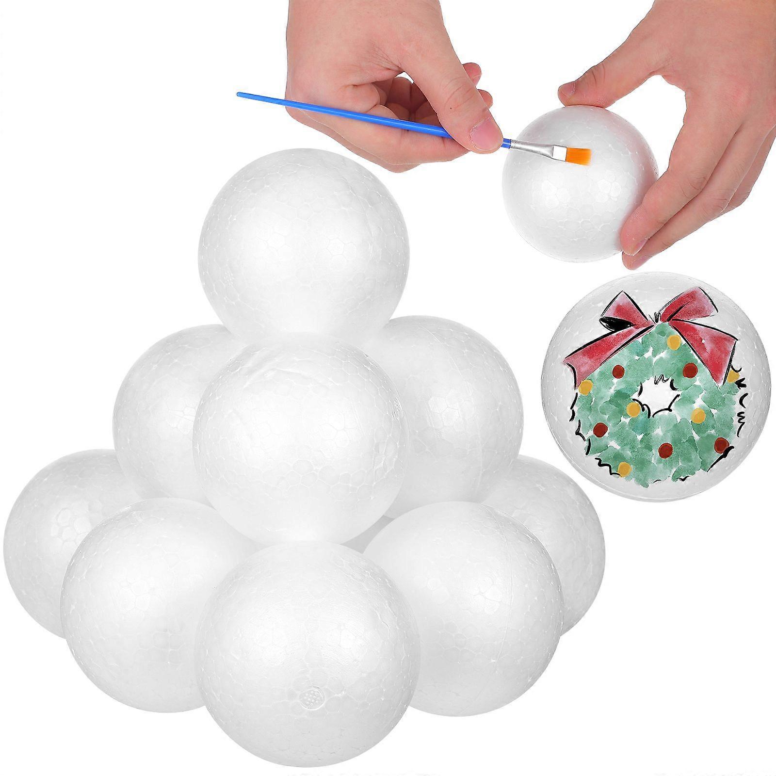 15Pcs 8cm Modeling Craft Solid Polystyrene Balls Round Spheres Wedding Decoration DIY Stuff(White)