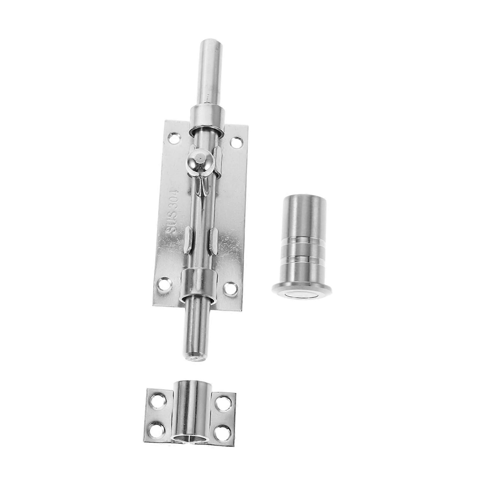 Heavy Duty Stainless Steel Gate Latch with Padlock Hole, Weather Resistant Slide Bolt Lock for Wooden Fence, Shed and Interior Doors