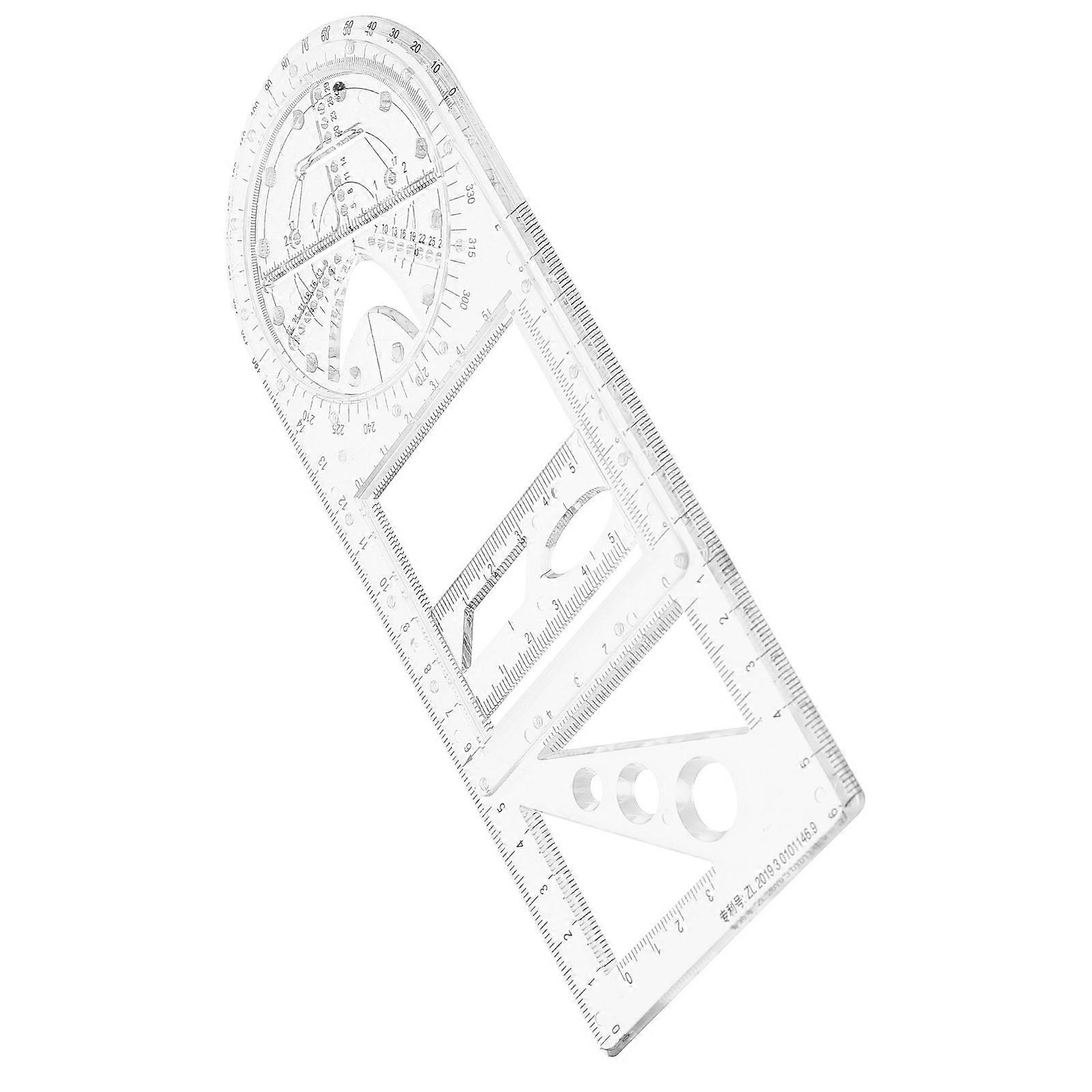 Geometry Ruler Set For Junior High School Students White Measuring Tools For Mathematics Learning 1Set