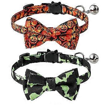 Festive Cat Collar for Halloween, Fur Friendly Material with Adjustable Length and Breakaway Buckle for Your Pet's Safety and Comfort (Pack of Two) 26