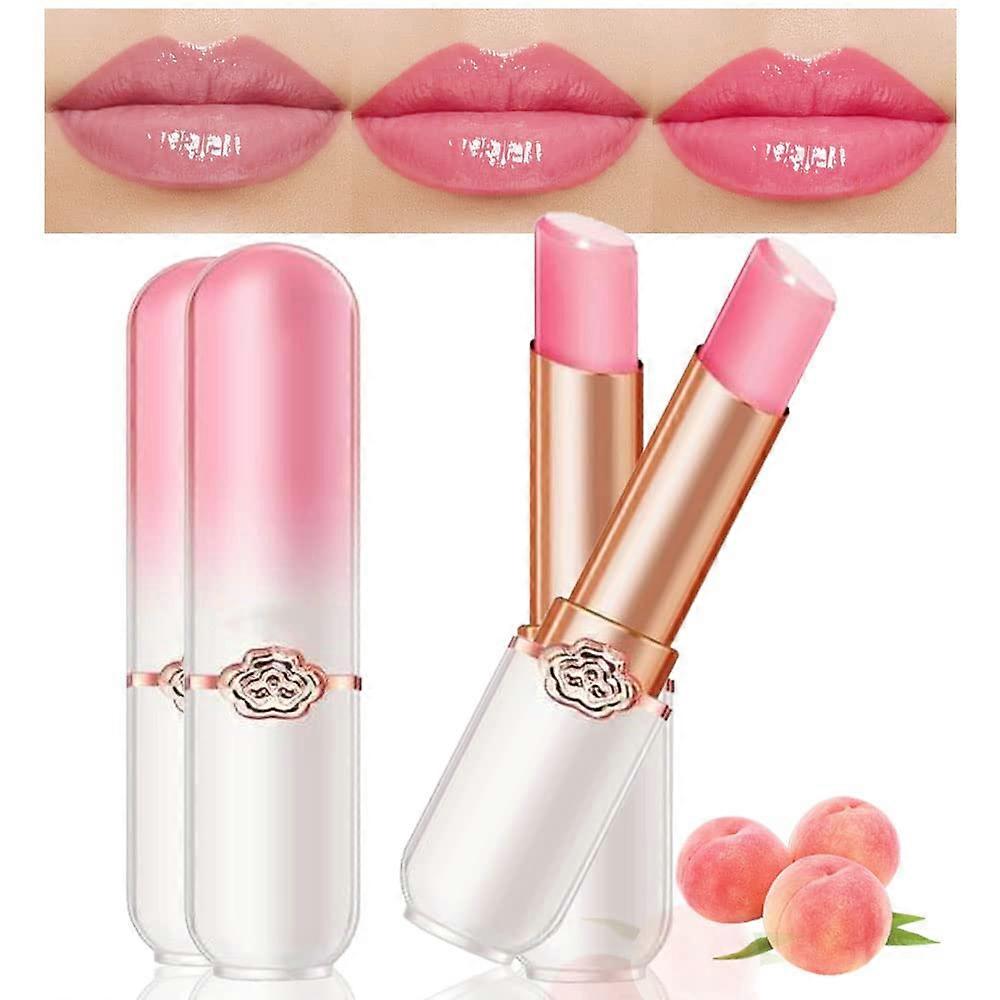 Peach Color Changing Lip Balm Set PH Sensitive Tinted Moisturizing Long Lasting Hydration