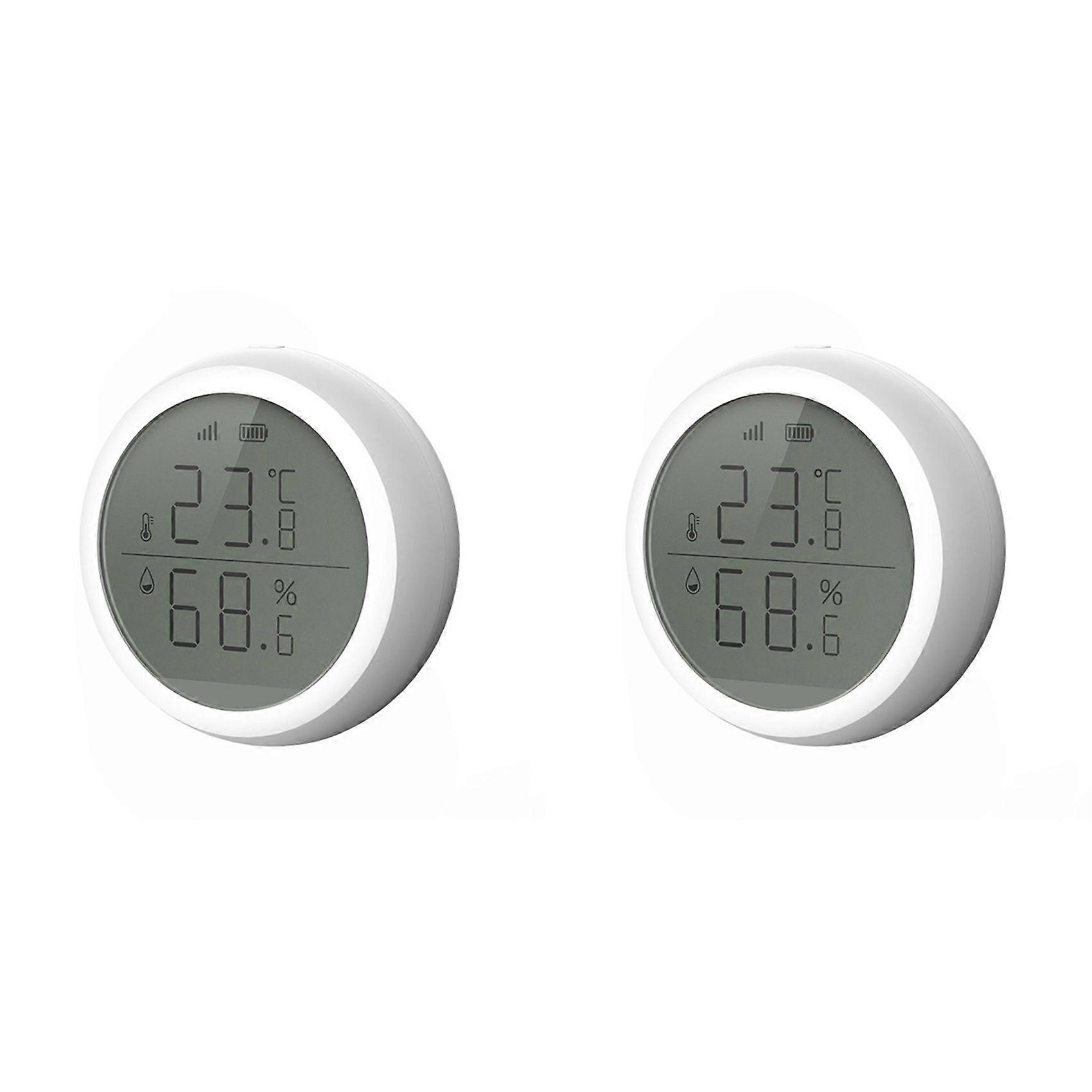 2X WiFi Smart Zigbee Temperature and Humidity Sensor LCD Screen History Record Smart Home Security Remote Control