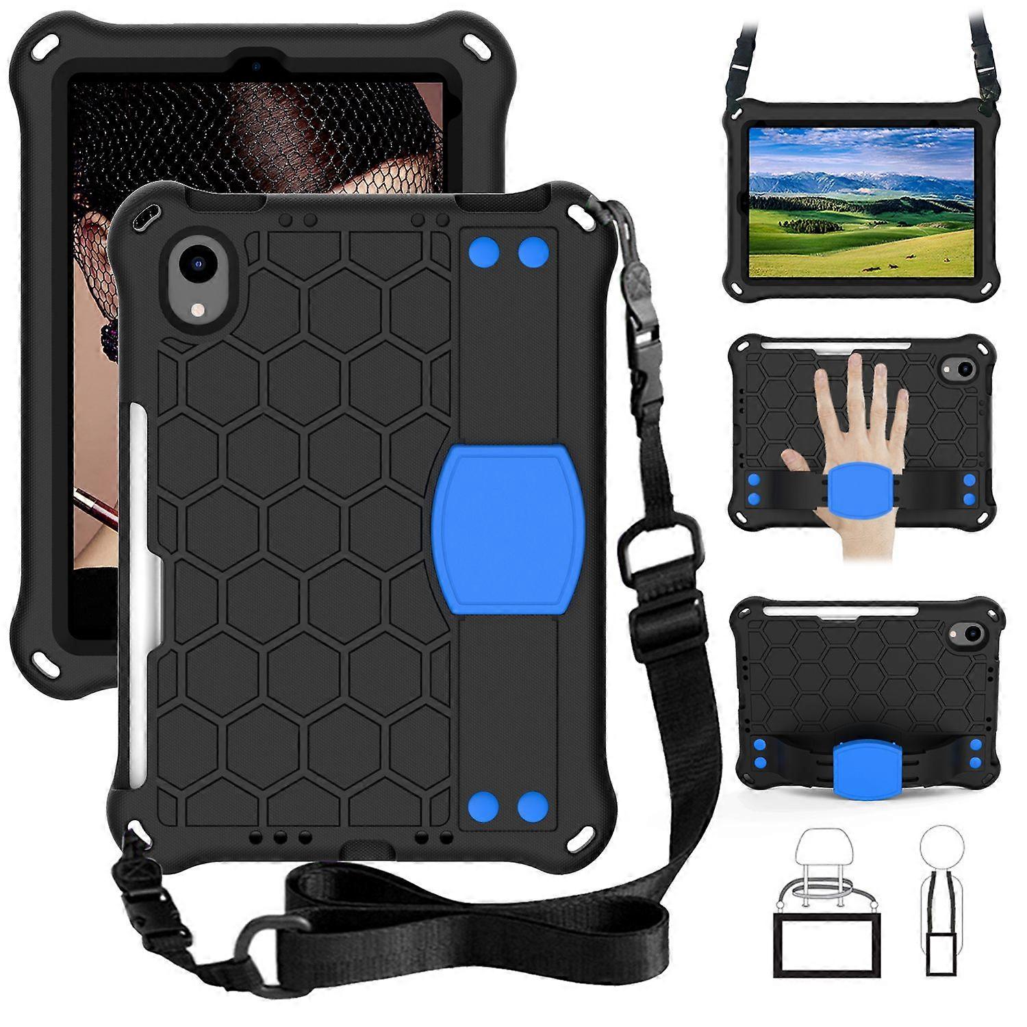 Honeycomb Texture EVA Tablet Shell with Shoulder Strap for iPad mini (2024)/mini (2021)