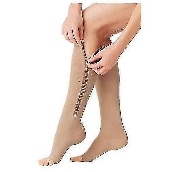 Zipper Compression Socks - Zip Up Support Stockings Easy To Wear