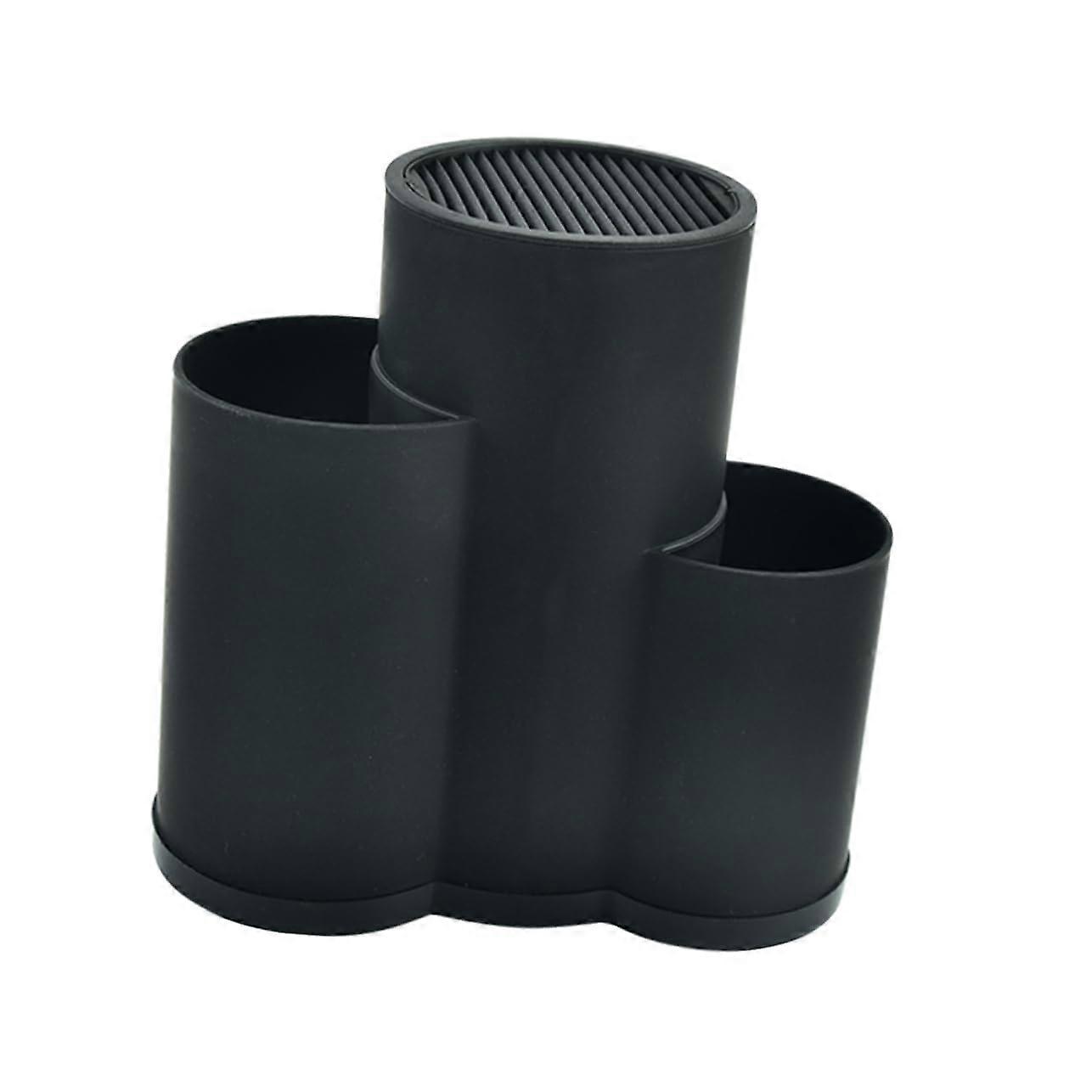 Kitchen Knife Holder with Draining Rack, Plastic Knife Storage Organizer for Countertop