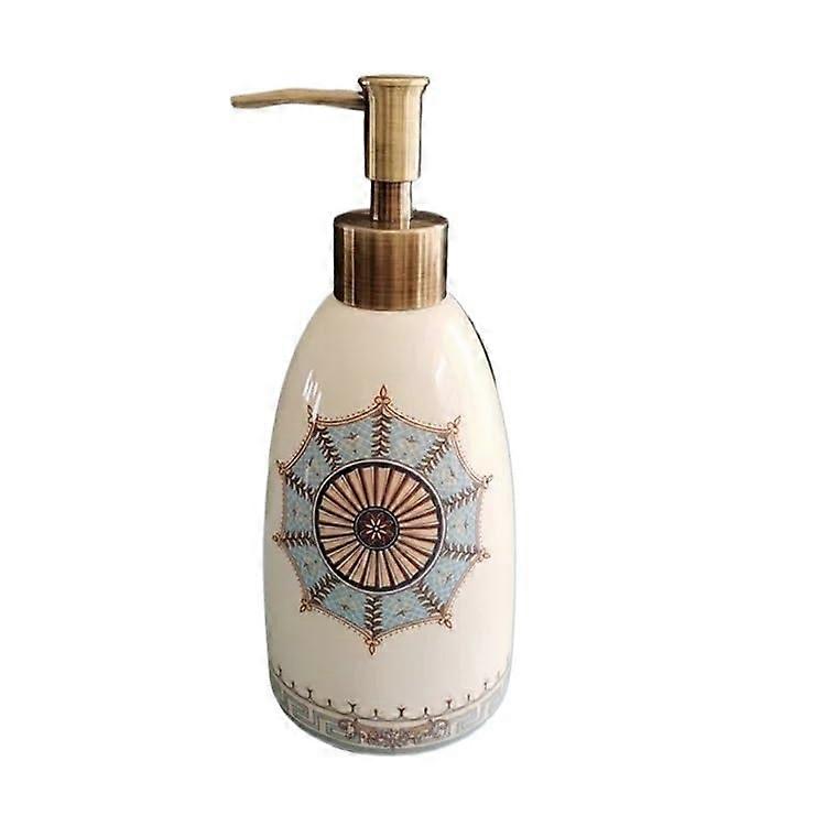 Ceramic Soap Dispenser for Bathroom and Kitchen, Refillable Hand Sanitizer Pump Bottle