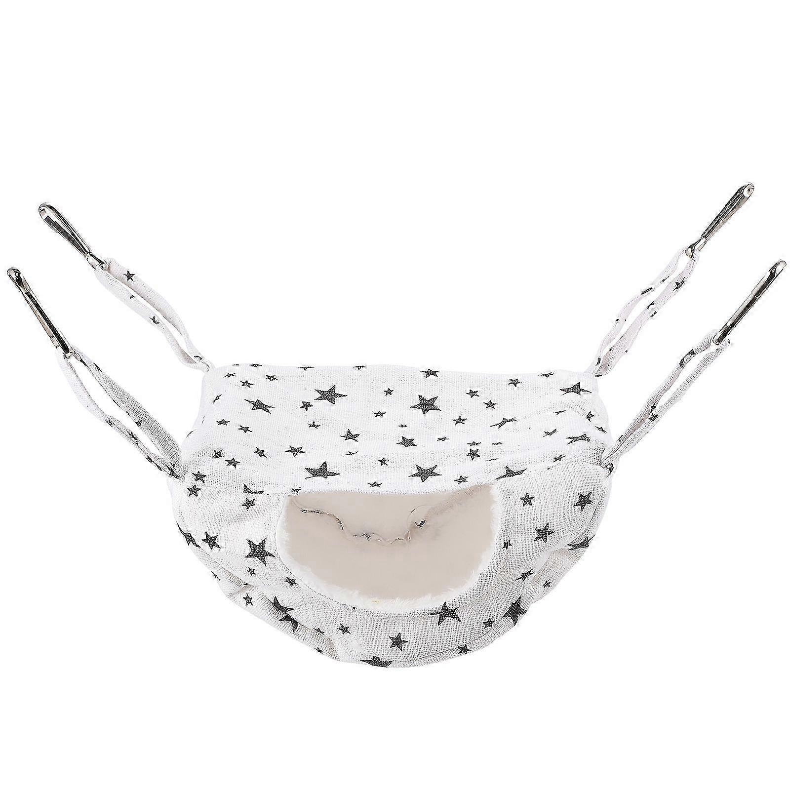 White Pet Bed Hanging Warm Sleeping Pouch for Hamsters and Squirrels