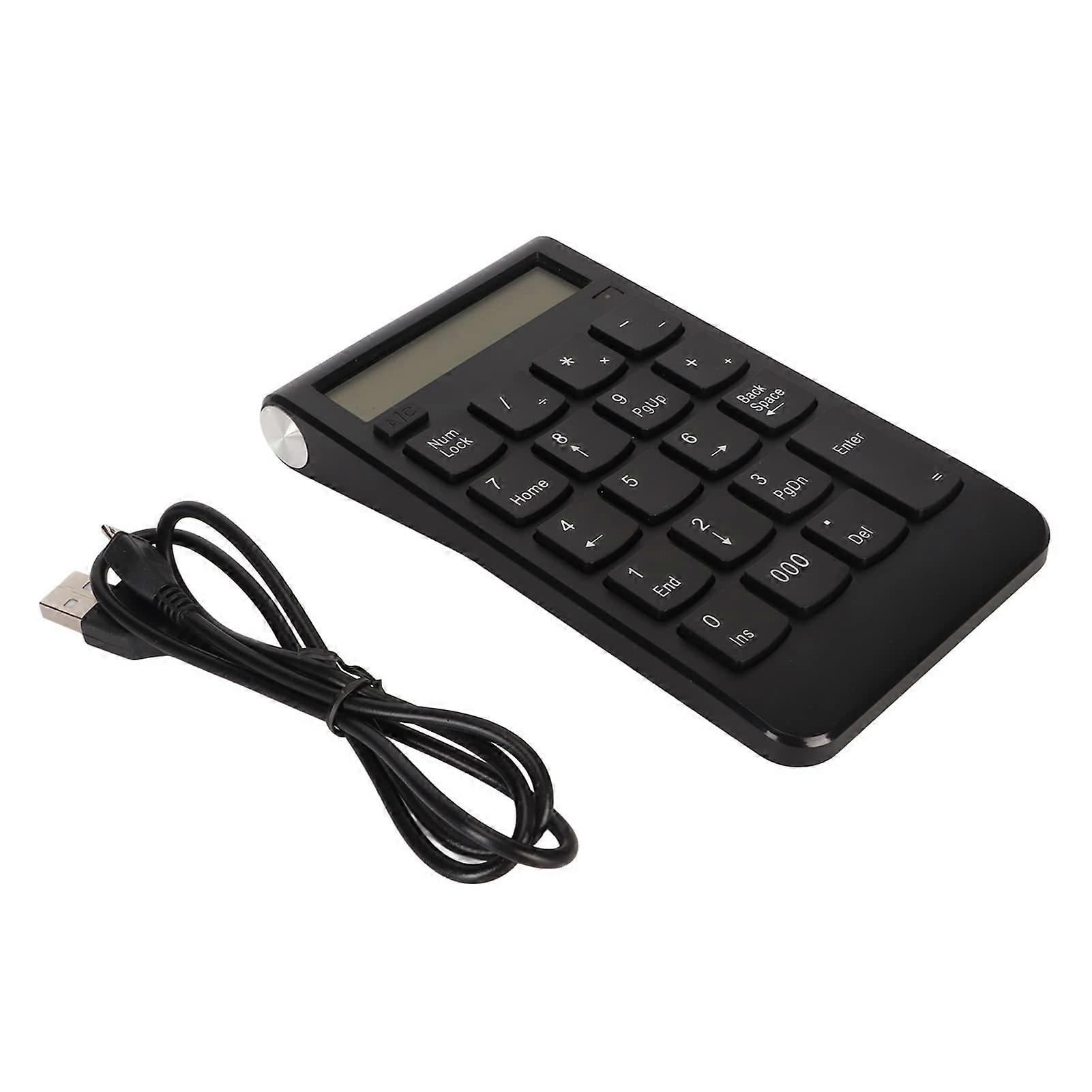 USB Numeric Keypad with Screen, Ergonomic UShaped Keys, UltraQuiet Wireless Number Pad