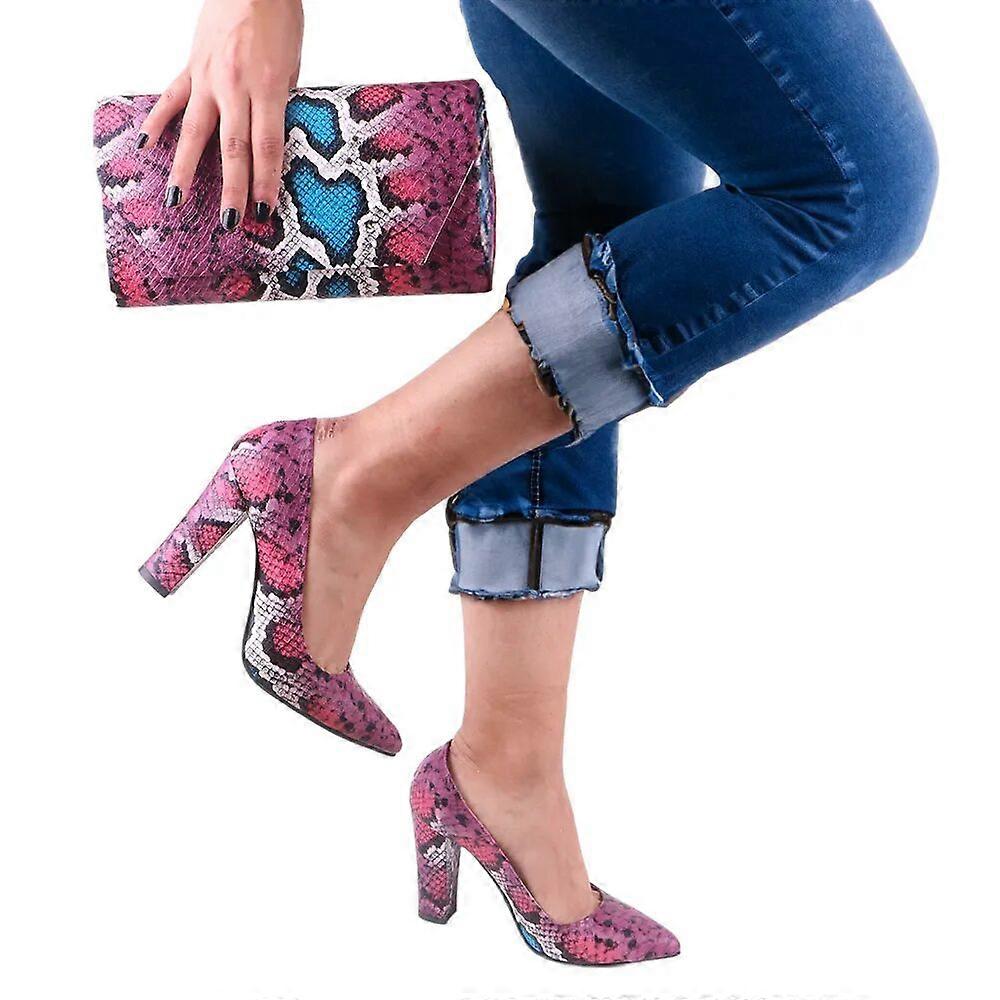 Pink kjolesko og taskesæt til bryllup