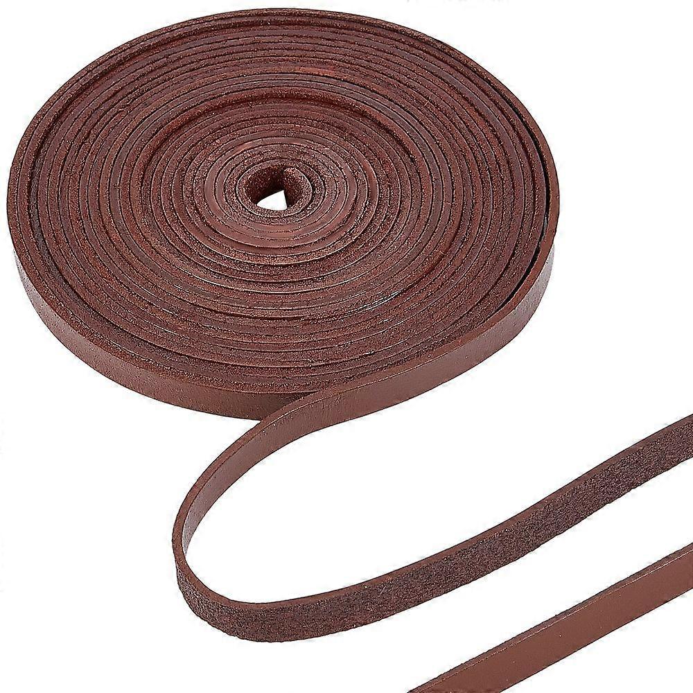 Cowhide Leather Cords Flat Coconut Brown 10x2mm