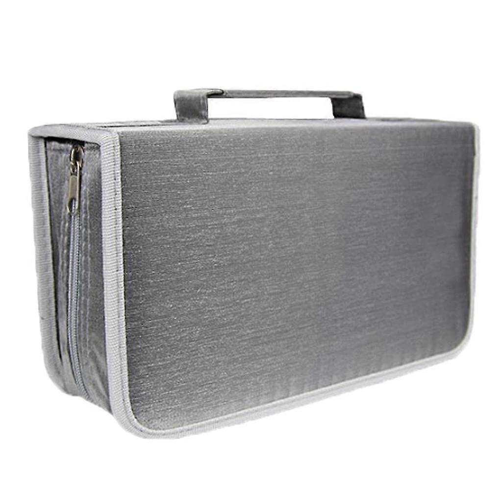 Waterproof CD DVD Case with Handle, Large Disc Storage Organizer Bag, Silver Dustproof Design