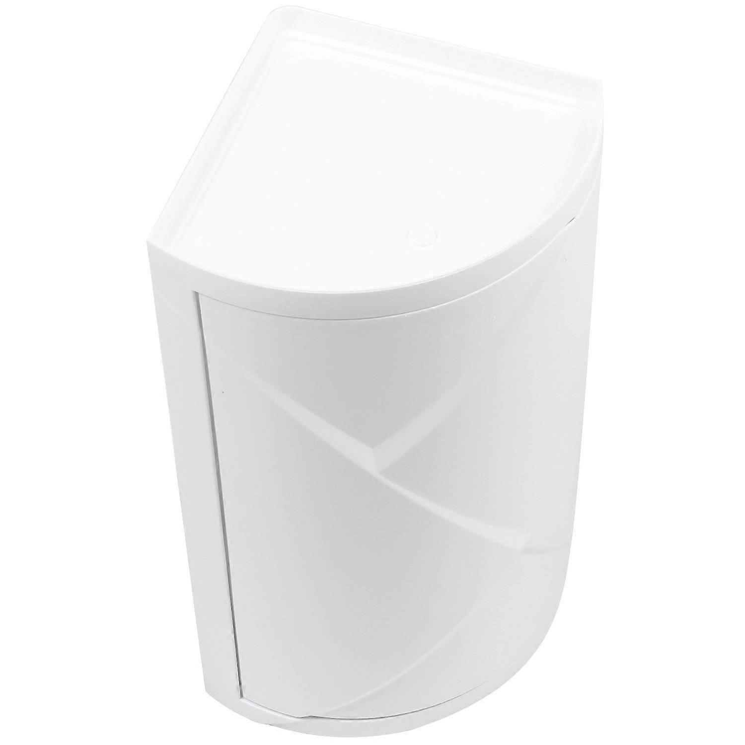 360 Degree Rotating Corner Shelf, Multi Layer Bathroom Storage Rack, Triangle Kitchen Organizer White