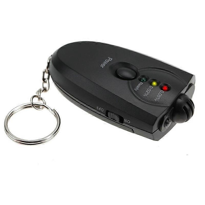 Keychain Breath Alcohol Tester Function Portable with LED Torch Black