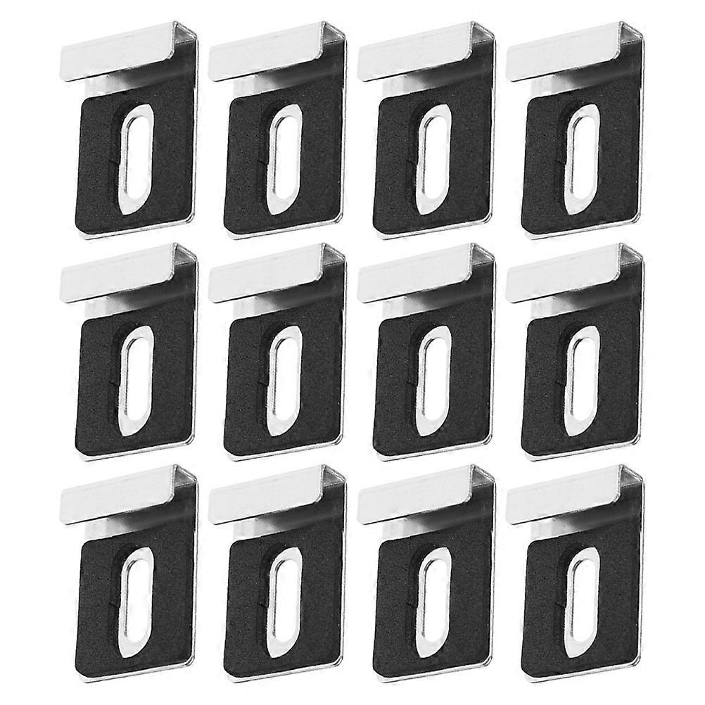 Stainless Steel Mirror Holder Clips for Wall Mounting 15Sets Silver