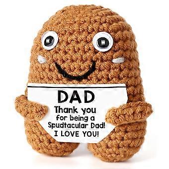 Funny Dad Gifts Handmade Crochet Potato Doll for Father's Day or Birthday, Cute Yarn Keepsake