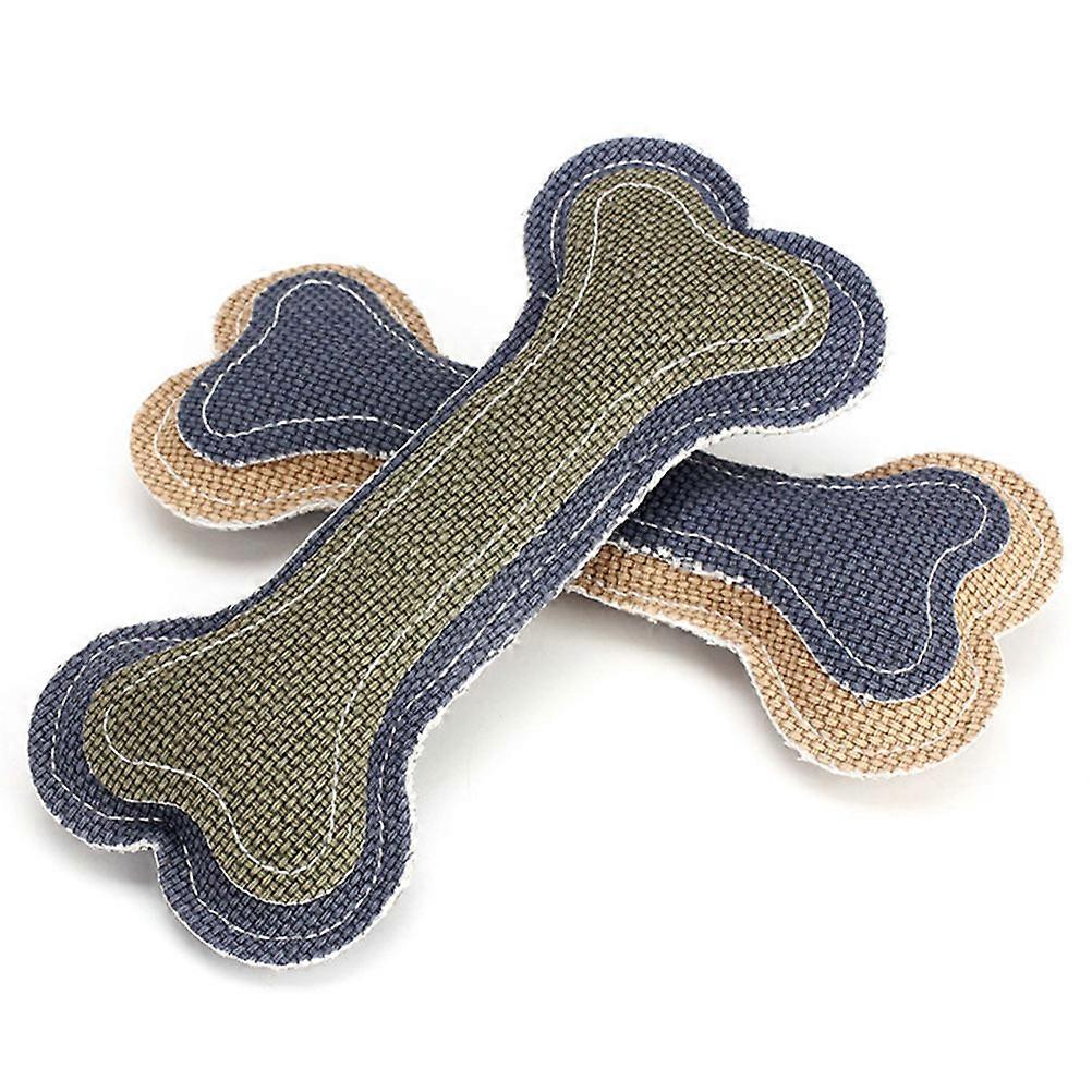 Dog Bone Shape Toy for Tooth Cleaning and Training 2Pcs with Assorted Color