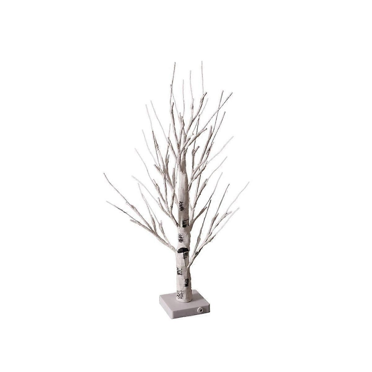 Tabletop Tree, White Tree with LED Lights, Warm White Small Tree Lights Battery Powered Timer, Ligh