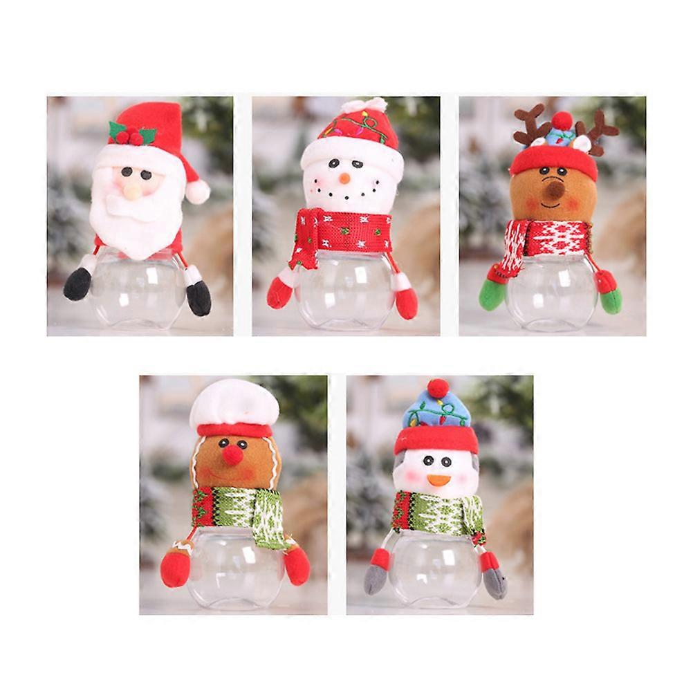 Candy Jar Snow Man Shape for Candy Storage Multi Color Christmas Gift