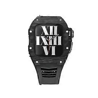 Carbon Fiber Case and Sport Band for Apple Watch 44mm Series 6 7 8 SE, Lightweight Strap Kit