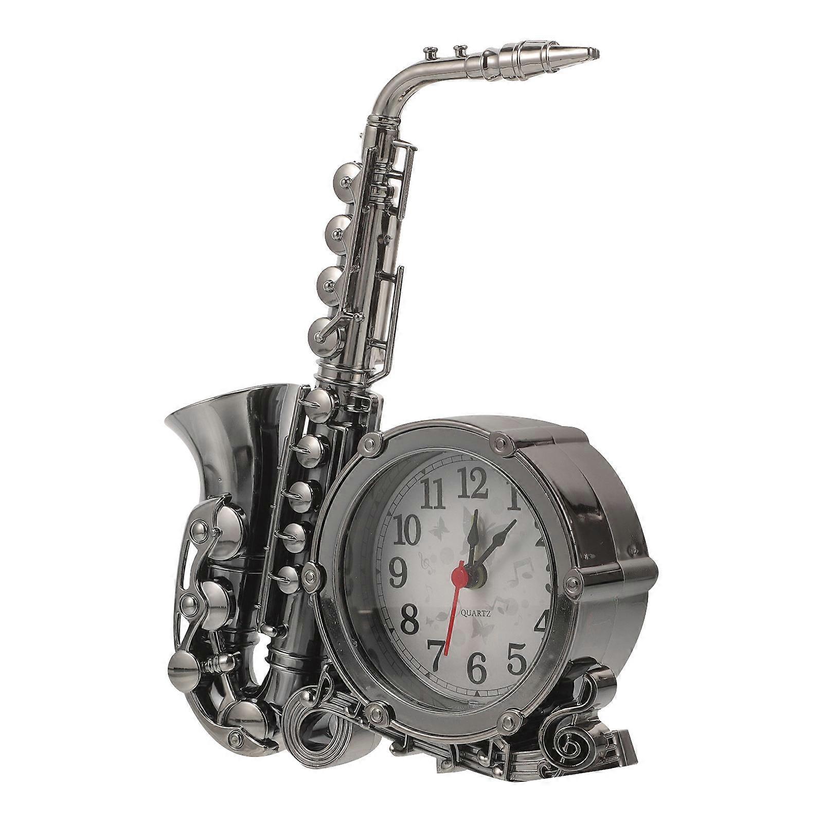 Saxophone Shaped Alarm Clock Retro Decorative Alarm Clock Bedside Clock