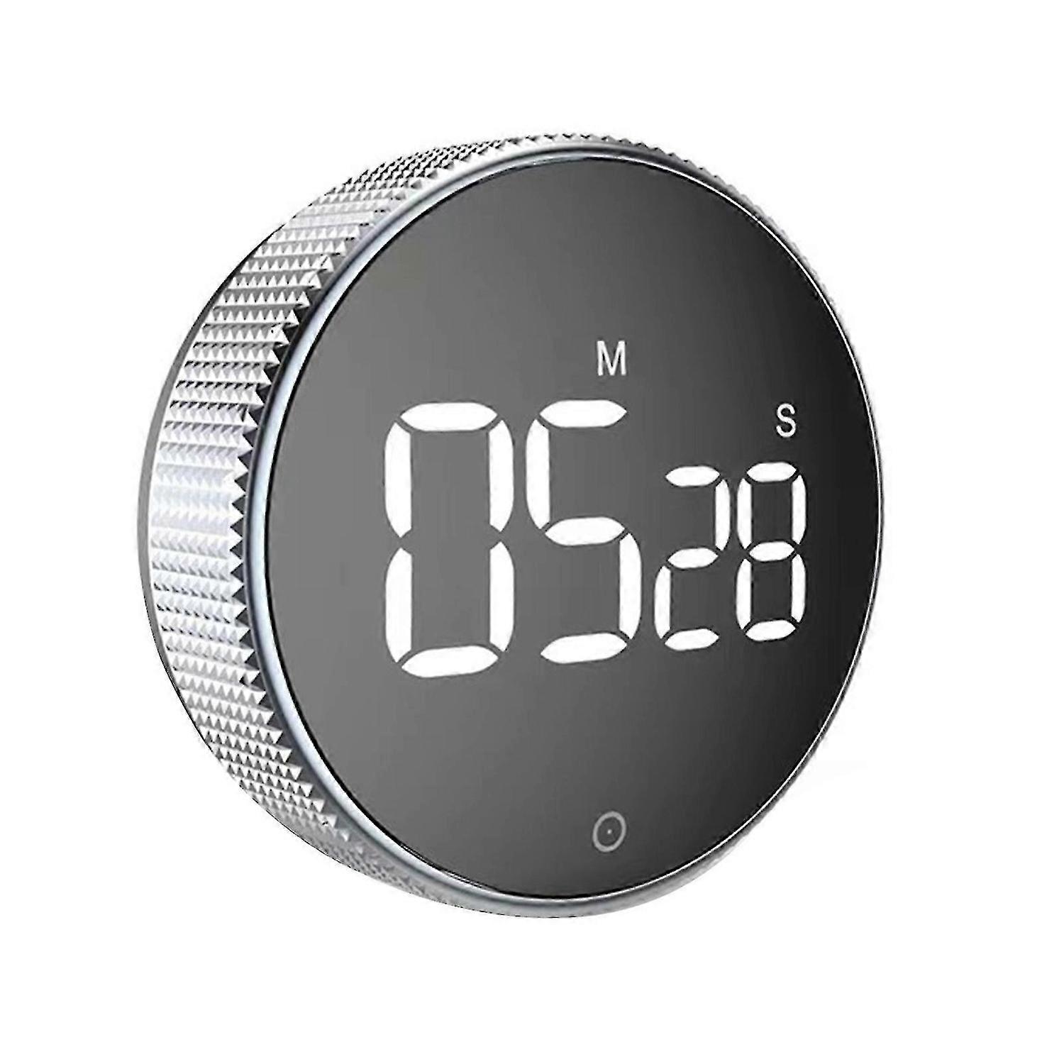 Digital Timer Magnetic Large LED Display Volume Adjustable Students Study Round Kitchen Countdown Cooking Baking Timer la