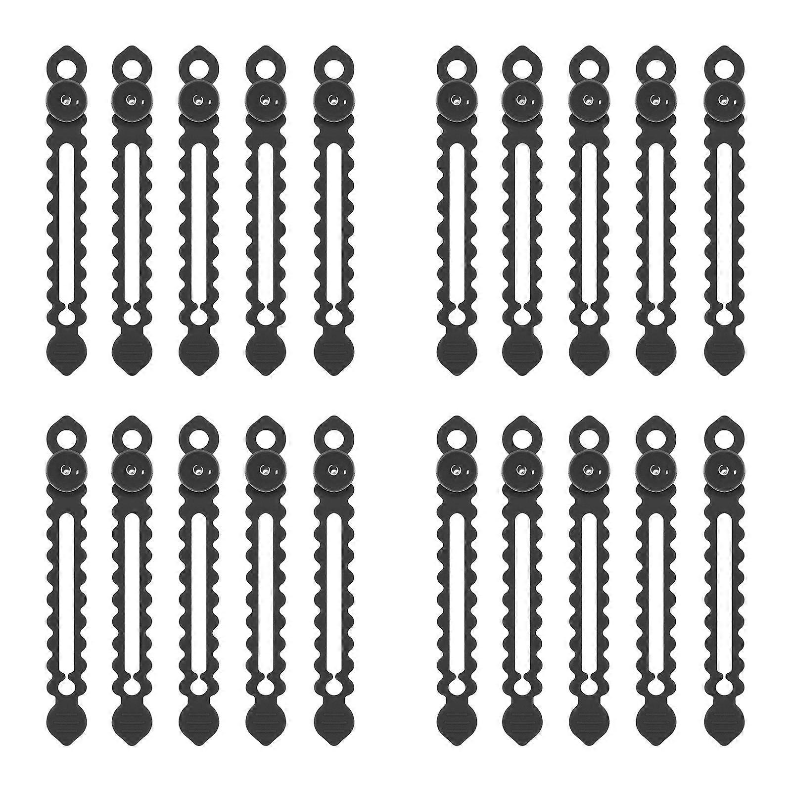 20 Pack Cable Ties with Silicone and Button for Wire Management
