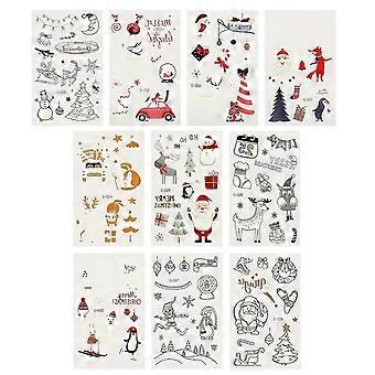 Luminous Tattoos Stickers Christmas Tattoos Sticker for Home 10 Sheets