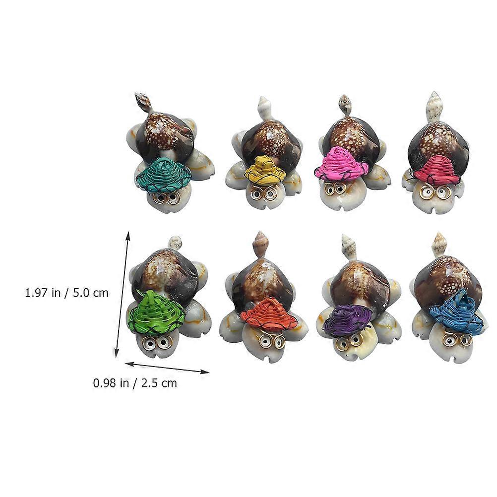 Turtle Ornament Small Seashell Turtles for Decoration Use 8Pcs Set