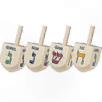 10-pack houten dreidelset voor Chanoeka, klassieke tollen voor kinderen, feestdecoratie voor de feestdagen en leuke activiteiten