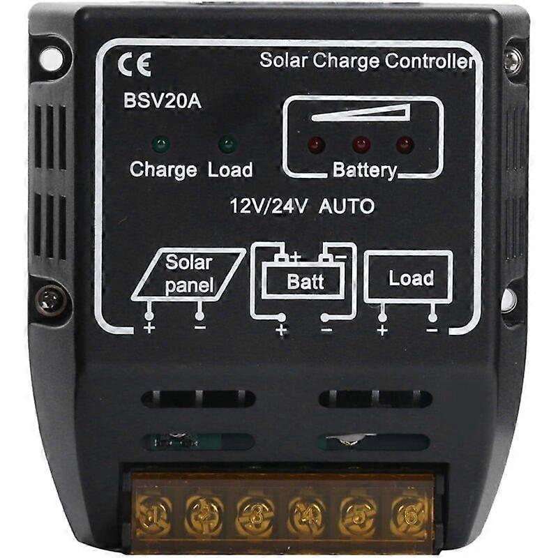 Solar Charge Controller-20A DC12V Solar Charge Controller Cells Panel Battery Charge Regulator