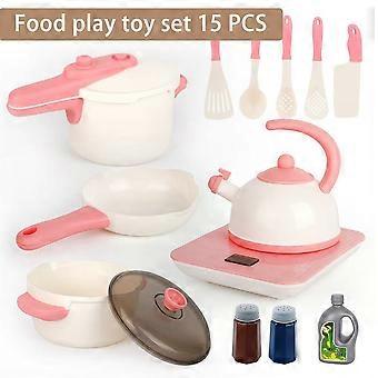 15 PCS Kids Play Kitchen Set - Pots, Pans & Tableware - Safe Cooking Toys for Ages 3+ - Perfect Gift for Little Chefs!