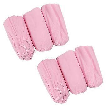 Ademende schoenovertrekken van non-woven stof, schoenbeschermers voor thuisgebruik, 100 stuks, roze.
