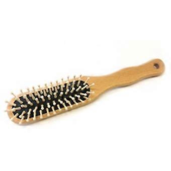 Rounded wooden bristles hairbrush 1 unit